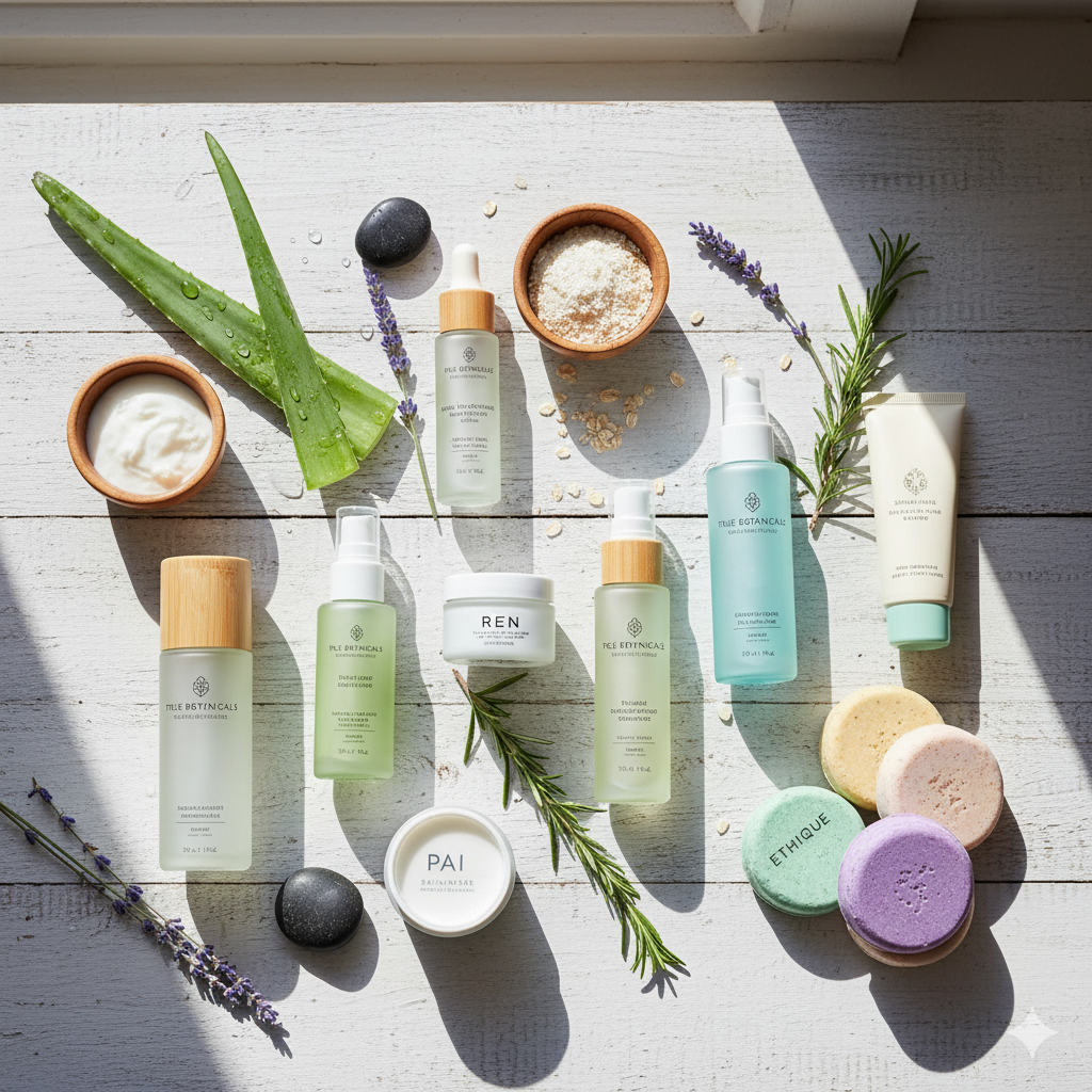 Subtle display of natural skincare